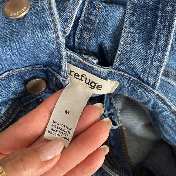 ❤️ DENIM OVERALLS DISTRESS JEANS by : REFUGE - Picture 3 of 7